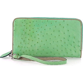 Ví Da Đà Điểu Nhiều Ngăn Huy Hoàng HT3427 (11 x 22 cm) - Xanh Lá