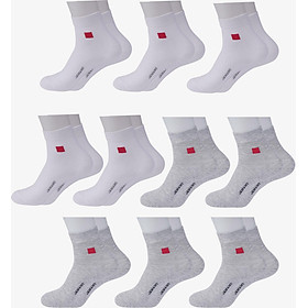 Set 10 Đôi Tất Vớ Cổ Dài Nam, Sợi Cotton Khử Mùi, Chống Hôi Chân, Không Bai Dão - MM