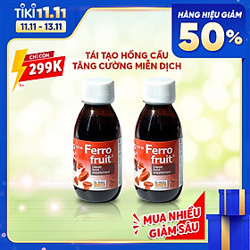 Combo 2 hộp Siro Sắt Dr.Muler FERRO FRUIT- Vị trái cây, chiết xuất tự nhiên