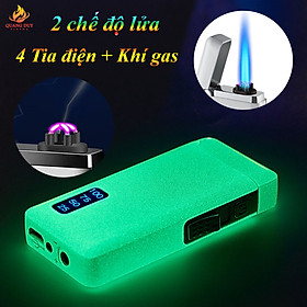 Mua Bật lửa điện độc lạ dạ quang phát sáng 2 chế độ lửa vừa điện vừa gas sáng tạo độc đáo