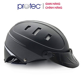 Nón Bảo Hiểm Nửa Đầu Protec Rosa RLW Phối Màu  - Đen - Cacbon