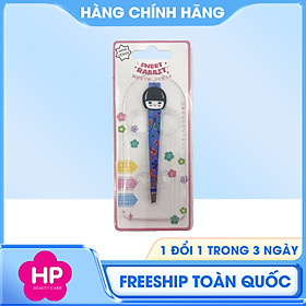 Nhíp Nhổ Lông Mày Thép Không Gỉ Sweet Rabbit Tweezers Geisha Shiawase (Màu Xanh Lam - 1 Cái)