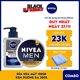 Combo Nivea MEN chăm sóc da cho nam, giúp sáng da & dưỡng ẩm (83923 + 83956)