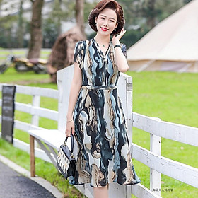 Đầm Voan Hoa Trung Niên Quý Phái VH86 - Hàng Quảng Châu Cao Cấp