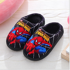 Dép Bông Siêu Ấm Chống Trơn Trượt Cho Bé Hình Siêu Nhân Spider Man - Đi Trong Nhà- Hàng Loại 1- Chính Hãng MINIIN