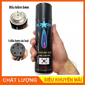 Bình Bơm Gas Cho Hộp Quẹt, Bật Lửa Blue Sky Hàn Quốc Kèm 5 Đầu Bơm