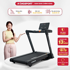 Máy chạy bộ KINGSPORT Vision Plus K-02 nâng dốc tự động 15%, tốc độ tối đa 18,8km/h, khung sườn chắc chắn chịu tải trọng lớn