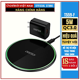 Mua Đế Sạc Không Dây Bằng Thủy Tinh 15W CHOETECH T559-F (HÀNG CHÍNH HÃNG)
