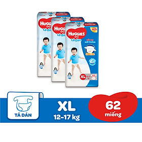 Combo 3 Gói Tã Dán Huggies Dry Gói Cực Đại XL62 (62 Miếng) - Bao Bì Mới