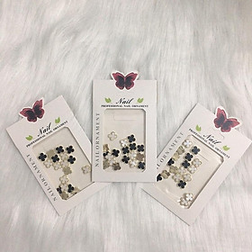 Charm nail, phụ kiện gắn trang trí móng mix đen trắng