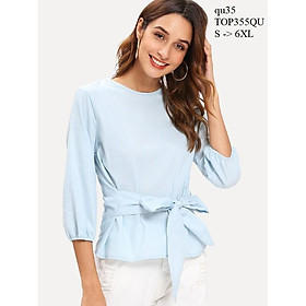 TOP269 ÁO KIỂU NỮ NƠ EO TAY LỠ