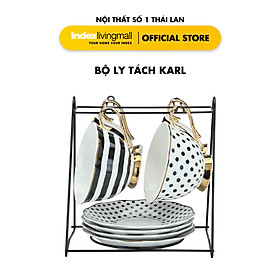 Bộ Ly Tách KARL Dung Tích 260ML, Bao Gồm Gía Treo Ly | Index Living Mall | Nội Thất Nhập Khẩu Thái Lan - Phân Phối Độc Quyền Tại Việt Nam