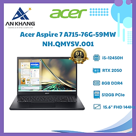 Mua Laptop Gaming Acer Aspire 7 A715 76G 59MW - NH.QMYSV.001 Core i5-12450H | RTX 2050 | 15.6 inch FHD  IPS  144Hz | 8GB | 512GB SSD  Win 11 | Vỏ Nhôm - HÀNG CHÍNH HÃNG