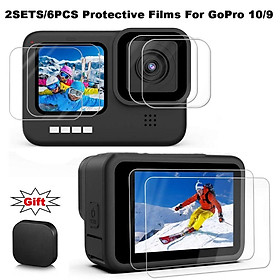 Bộ bảo vệ màn hình kính cường lực cho GoPro Hero 10 9 Đen bảo vệ bảo vệ ống kính cho GoPro9/10 Phụ kiện camera
