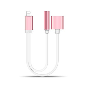 Cáp Chuyển Đổi 2 Trong 1 Chia Cổng Sạc Và Giắc Tai Nghe 3.5mm Cho iPhone 7