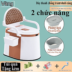 Mua Bồn cầu di động cao cấp 2 chức năng cho người già  bà bầu   người bệnh tiện lợi chất liệu nhựa abs cao cấp có tay vịn đệm tựa lưng