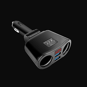 TẨU SẠC Ô TÔ CHIA 2 TẨU 2 USB CÓ MÀN HÌNH HIỂN THỊ ĐIỆN ÁP