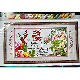 Mua Tranh thêu chữ thập Cát tường 4  kích thước 90 x 50 cm