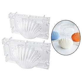 2x 3D Seashell Candle Mold Scallop Candle Making Mould Soap Molds Cake Decor