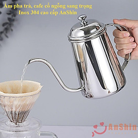 Mua Bình cổ ngỗng pha cafe 650ml Inox 304 cao cấp chính hãng AnShin