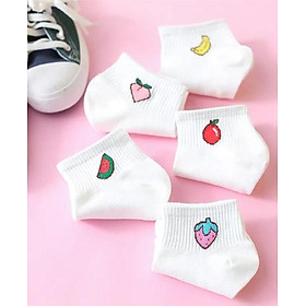 Combo 10 Đôi Tất Vớ Cổ Thấp Hình Hoa Quả