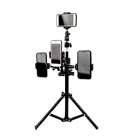 Bộ Sản Phầm Livetream, Quay Video LT-008 Kẹp 4 Máy Và Có Đèn Led 3 Cấp Độ Sáng