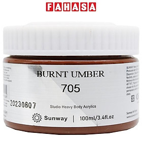 Tuýp Màu Vẽ Acrylic 100 ml - Sunway No.705 - Burnt Umber