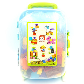 Vali Mega Junior Blocks - Bé Ghép Hình Thông Minh 7 Nhân Vật - 67M C2817 - Màu Xanh