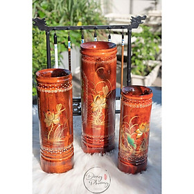 Mua ỐNG ĐỰNG NHANG - ỐNG ĐỰNG HƯƠNG GỖ HOA NỔI SIÊU ĐẸP