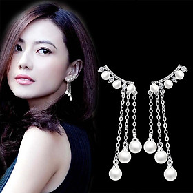 Bông tai thêu hoa cao cấp dáng dài phong cách Hàn Quốc