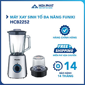 Máy xay sinh tố đa năng Funiki HCB2252 - Cối thủy tinh, công suất 1000W - Hàng Chính Hãng