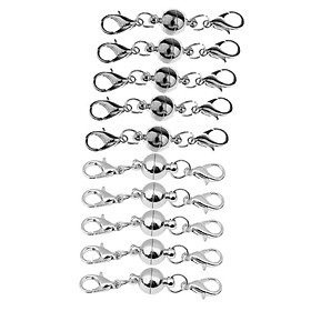 10 Set Magnetic Clasps For Jewelry Necklace Bracelet Silver Tone With Lobster Claw Clasp For DIY Jewelry Findings Mix 4 Mm 6 Mm