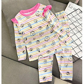 Bộ ngủ dài tay cho bé gái từ 8-25kg chất cotton hàng xuất mềm mịn mát