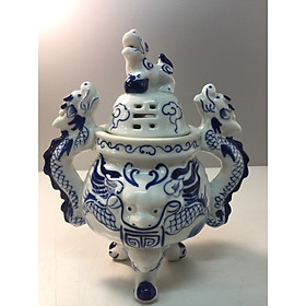 Đồ thờ cúng bát tràng ( lư đốt trầm bằng sứ ) dành cho các Ban thờ thần tài , thờ giá tiên kết hợp đồ thờ đồng)