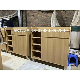tủ giày dép gỗ công nghiệp dài 1m x sâu 30 x cao 104 chân gỗ sồi giá tại xưởng