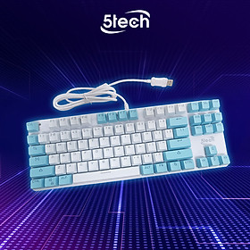 Bàn phím cơ gaming 5TECH Led RGB 10 chế độ nháy cực đẹp, chơi game gõ siêu đã, thiết kế nhỏ gọn dùng cho máy tính, laptop hàng chính hãng