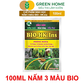 Phân Bón Vi Sinh Nấm 3 Màu GreenHome, Hoàng Kim, Gói 100ml, Trừ Tuyến Trùng, Rệp Sáp, Sâu Vẽ Bùa