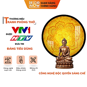 Đèn hào quang phật in tranh trúc chỉ DECORNOW 20,30, 40cm, trang trí bàn thờ, hào quang trúc chỉ HOA SEN DCN-15
