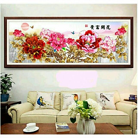 Tranh thêu HOA MẪU ĐƠN 150×60cm
