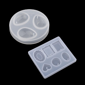 2 Pieces Silicone Molds Kit for Casting Epoxy Resin UV Resin Pendant,For Bracelet, Earring, Ring,Diamond Molds