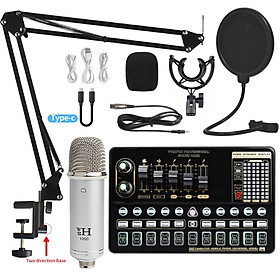 Hình ảnh Card âm thanh phòng thu kèm mic và phụ kiện giá đỡ V10X Pro Sound Card Condenser Game BT Audio