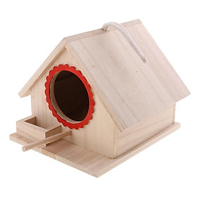 Wooden  Bird Nest Box Nesting Feeding Feeder Station House &Stick Yard L