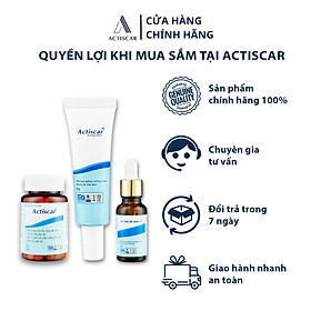 [Combo bộ 3 ]Hỗ Trợ Sẹo Actiscar gồm Kem + Serum + viên uống làm mờ sẹo Lồi, Lõm , Rỗ Thâm