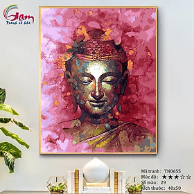 Mua Tranh sơn dầu số hóa tự tô màu theo số về Phật - Mã TN0655 Phật hồng