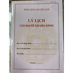 Lý lịch của người xin vào Đảng bìa màu