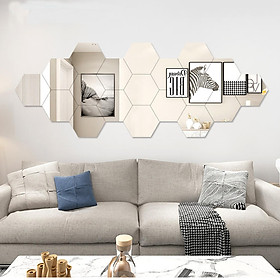 Mua Bộ 12 miếng gương dán tường 3D hình lục giác (giao màu ngẫu nhiên)