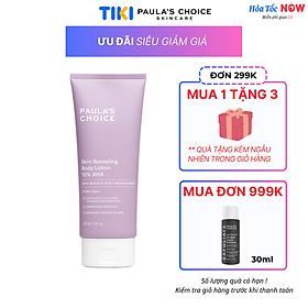 Tinh chất làm mềm, mượt và sáng da body 10% AHA - Paula's Choice Skin Revealing Body Lotion 10% AHA