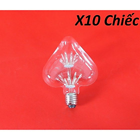 Bộ 10 bóng đèn led trang trí hình trái tim, đèn trang trí độc đáo hàng chính hãng