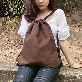 Túi dây rút vải nỉ nhám da lộn, phù hợp cho cả nam lẫn nữ - unisex, có ngăn bên trong, thiết kế chống thấm nước (Nhiều màu để chọn)