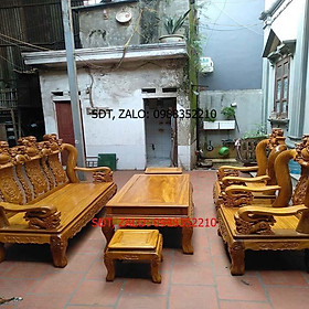 Bộ bàn ghế nghê 3 đầu gỗ lim nam phi